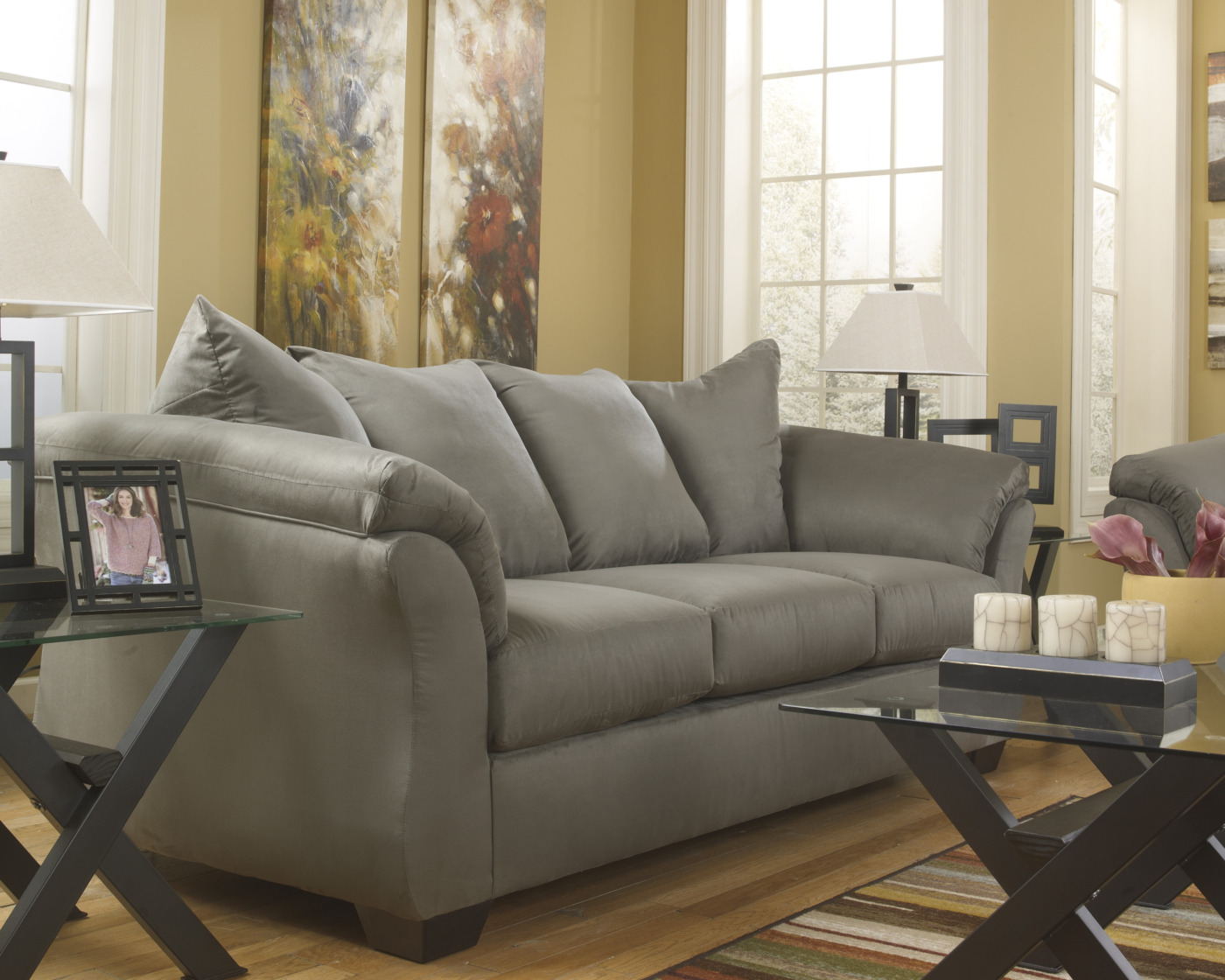 Darcy collection sofa in gray upholstery 