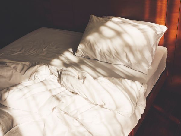 sagging mattress with body print where somebody sleeps