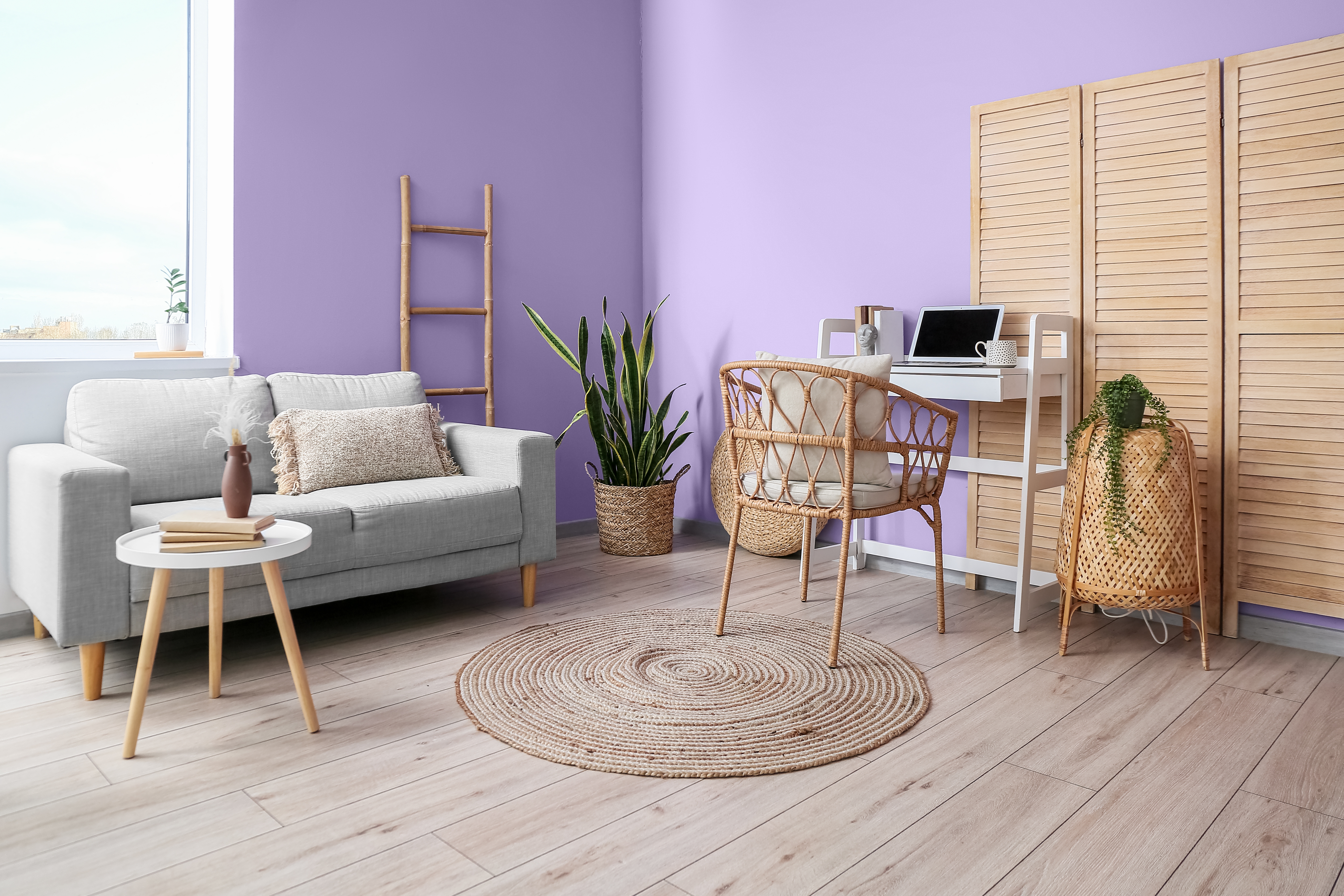 Get your creative juices flowing by using 2022 home office decorating trends, such as Very Peri.