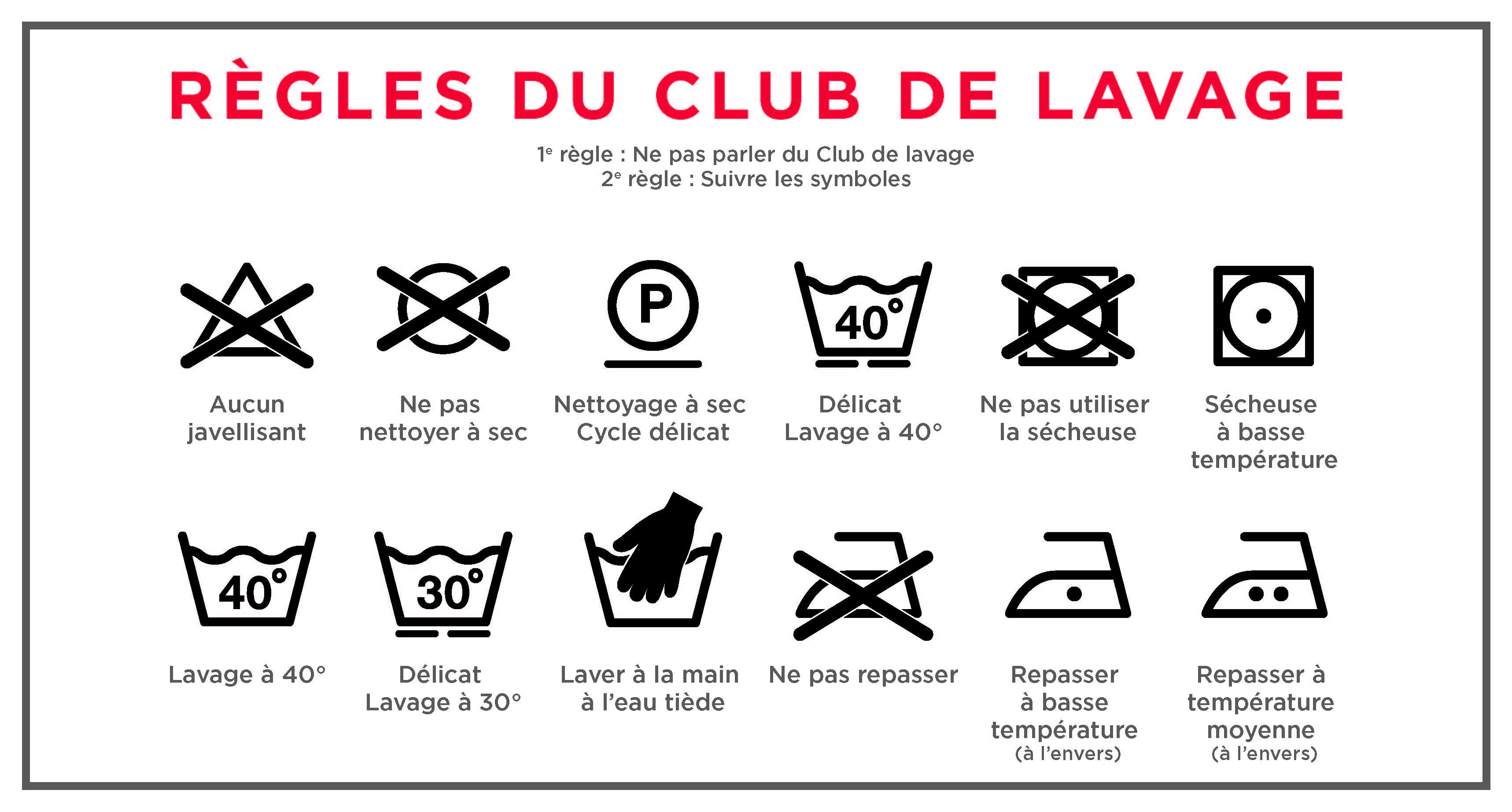 Ces icônes ou symboles de lavage sont la clé pour réussir votre lavage. 