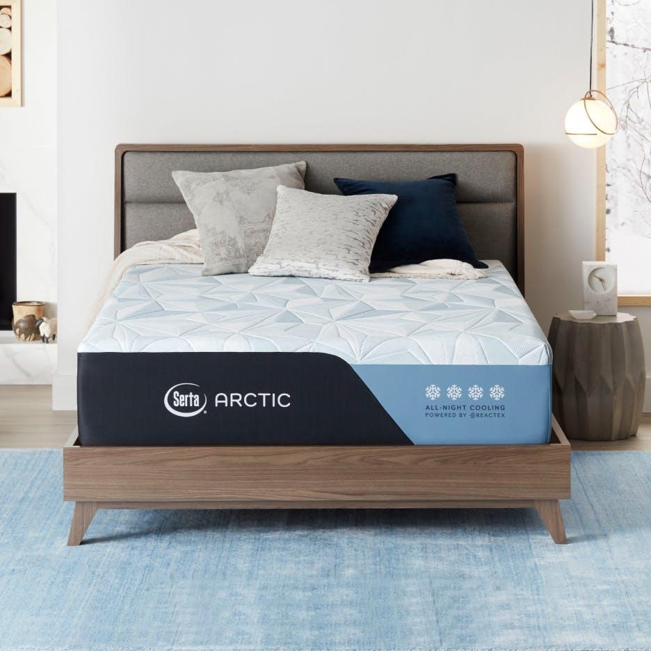 Serta Arctic mattress shown on a platform bed frame