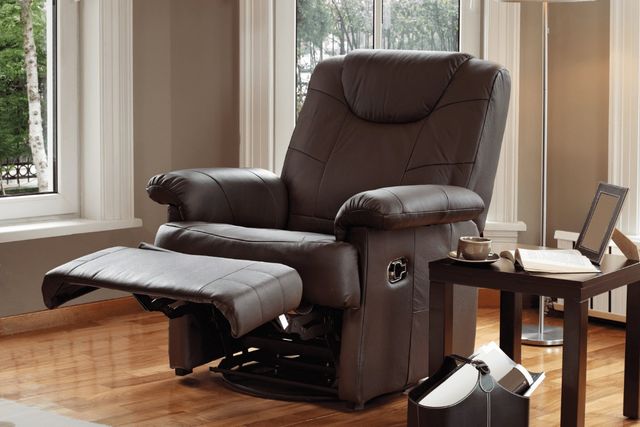 Leather upholstery recliner lift chair with extended footrest