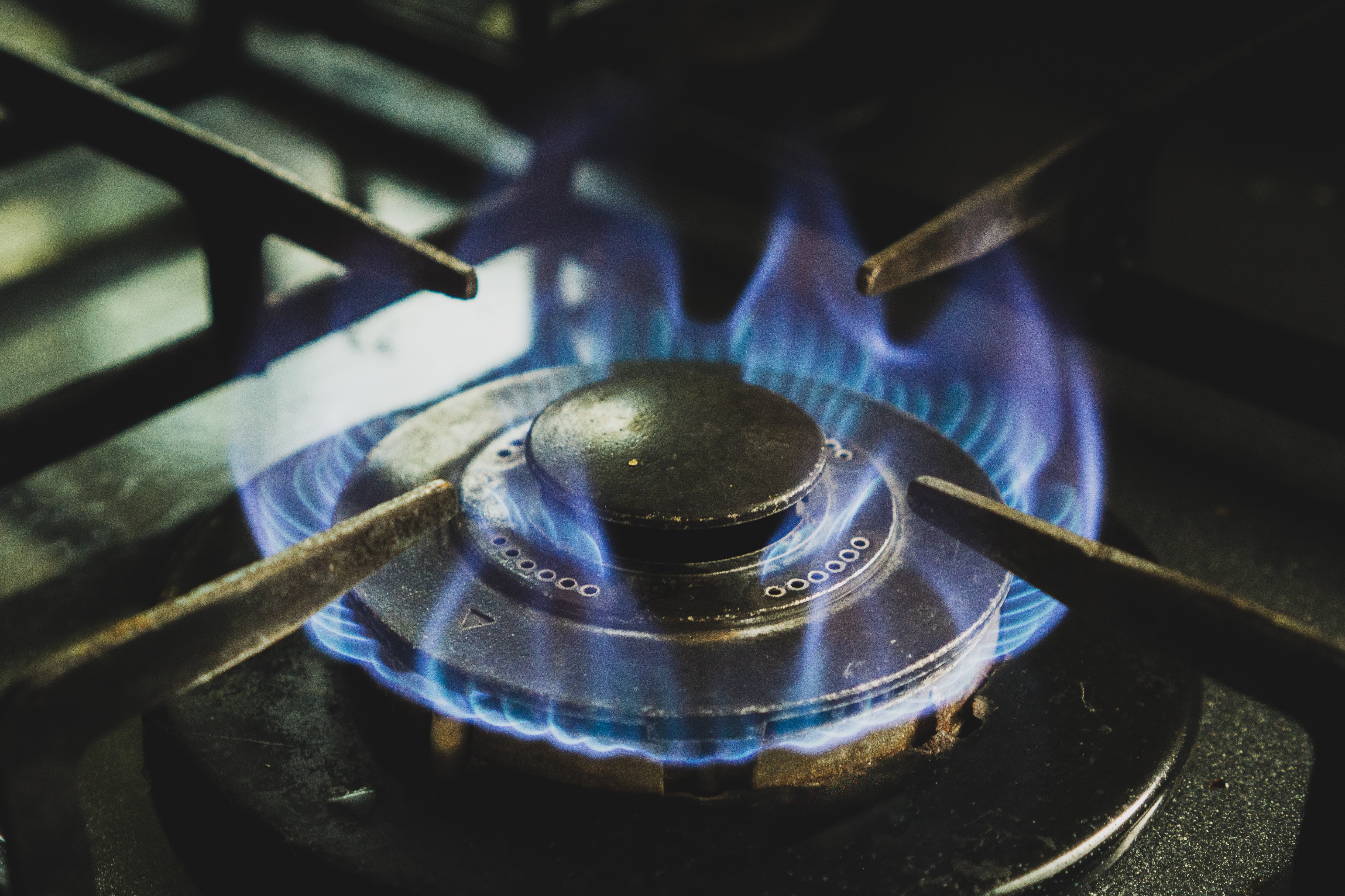 Closeup of gas burner