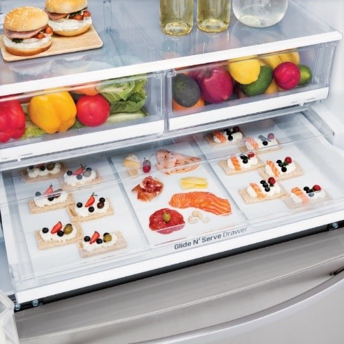 Top Rated LG refrigerator LFXC22526S Glide N Serve Platter