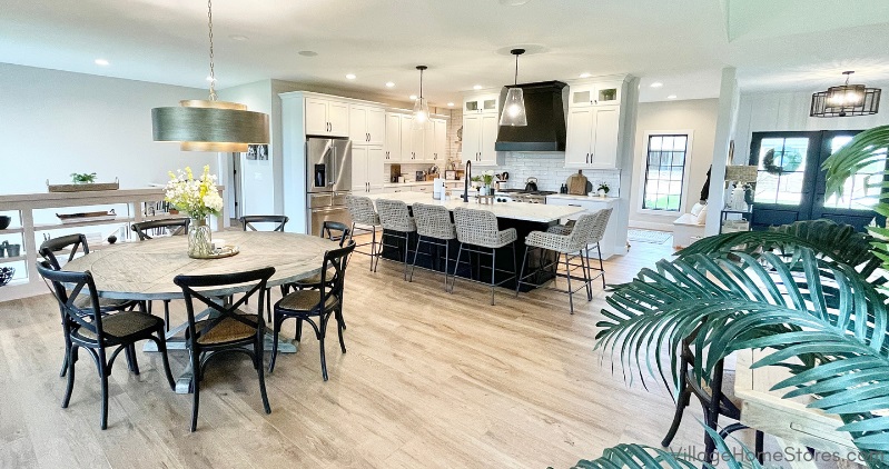 Kitchen design in a new Bettendorf Iowa home with kitchen from Village Home Stores.