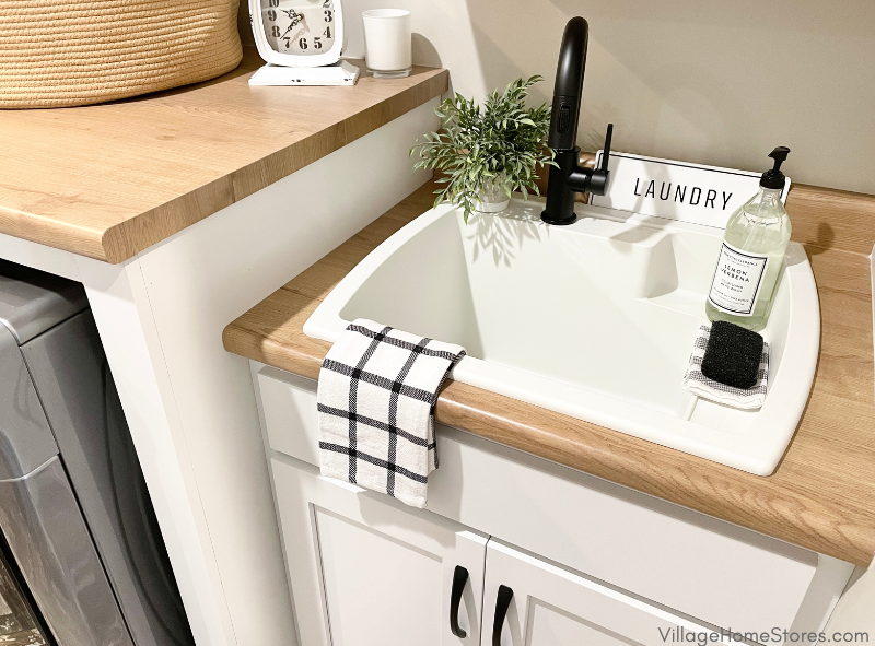 white drop in laundry sink in a Bettendorf Iowa home