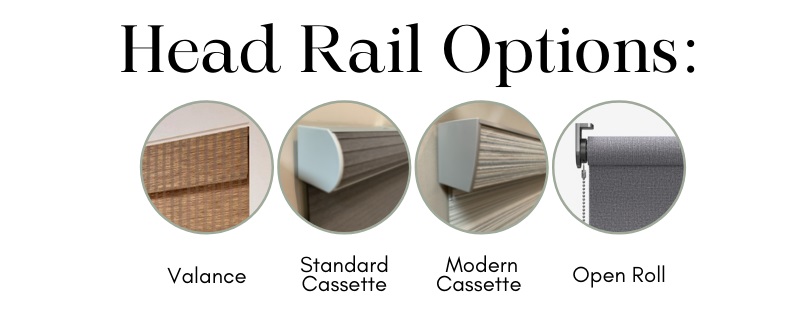 Head rail options for custom window shades and blinds from Village Home Stores