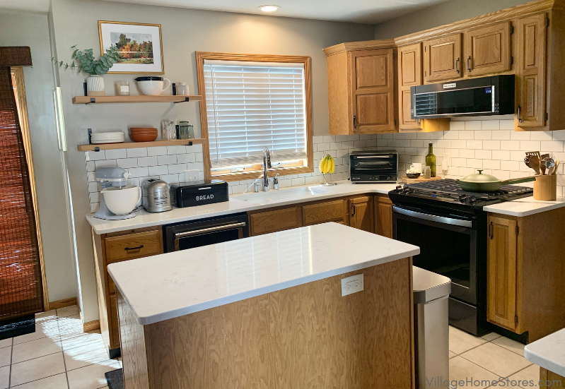 Cambria quartz kitchen in Moline Illinois with Swanbridge quartz from Village Home Stores