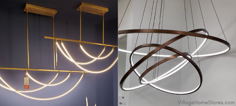 curved LED light fixtures available to the Quad Cities from Village Home Stores