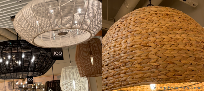 basket and woven shade pendant lighting 