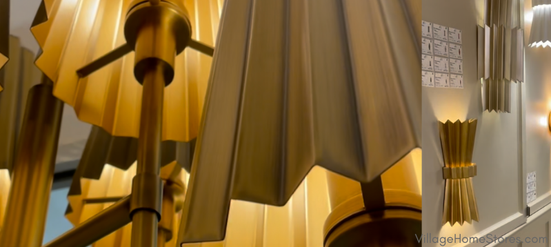 gold brass finish chandelier shades with folded texture