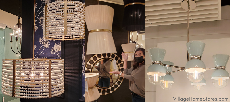 home lighting with white shades and details