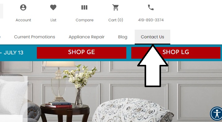 Screenshot of a contact us section of a website. 
