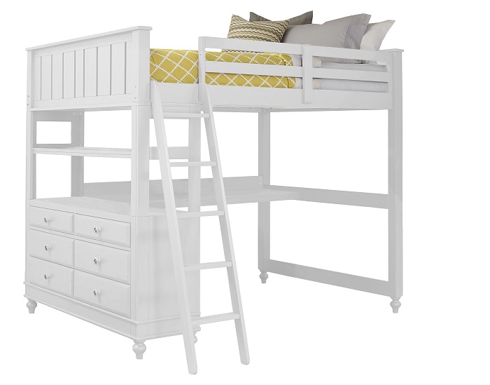 Stock photo of a children's bed with step ladder.