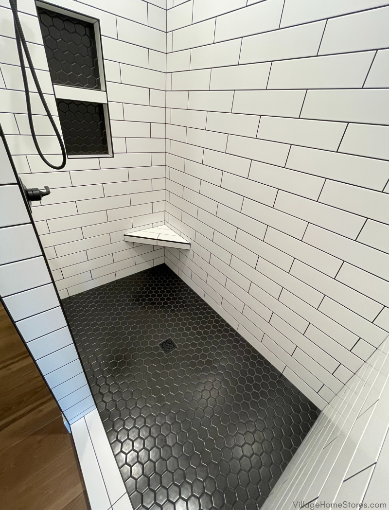 white and black tile