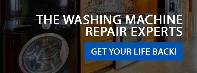 black washer with title that reads THE WASHING MACHINE REPAIR EXPERTS