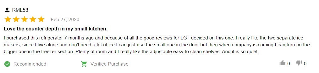 Review: “I really like the adjustable easy to clean shelves”
