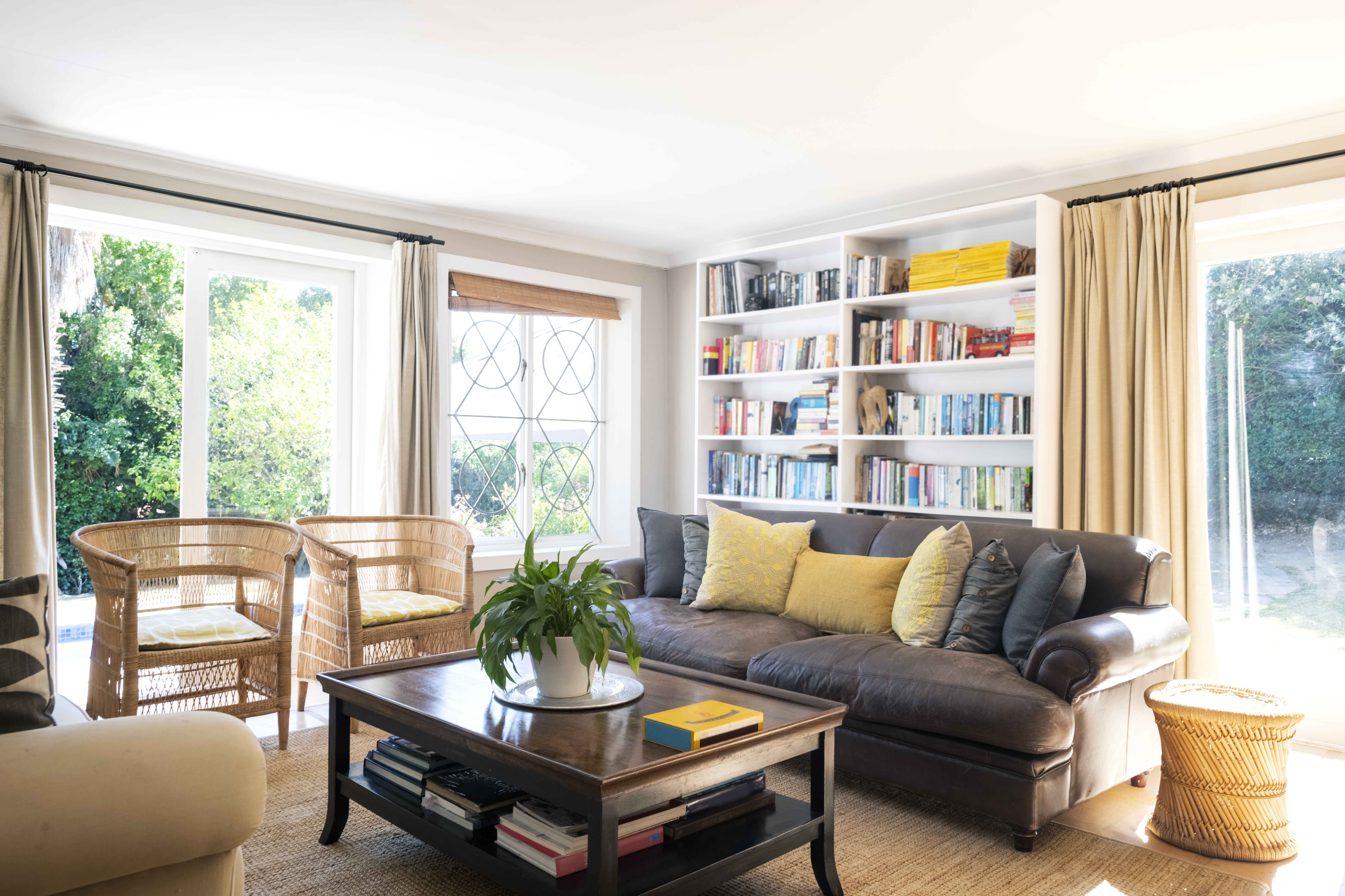 sofa in a sunny living room