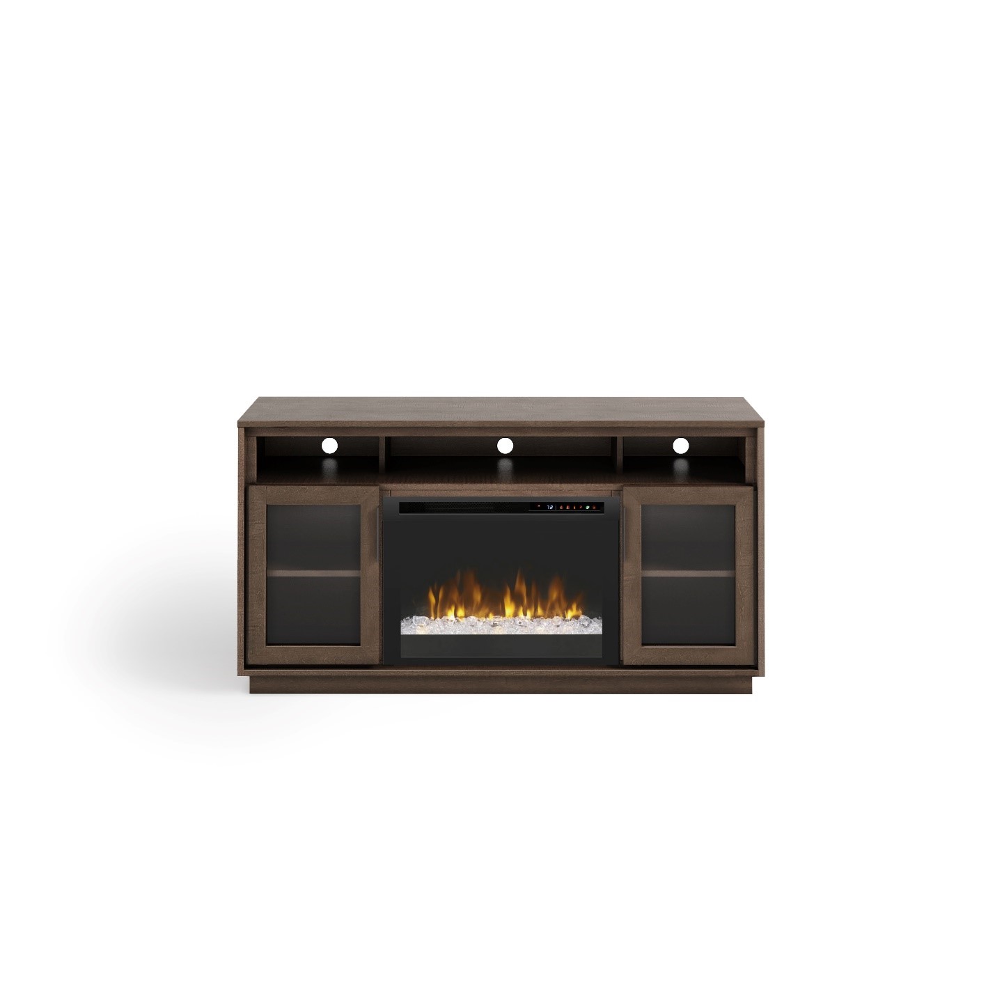 Stock photo of an electric fireplace add in.