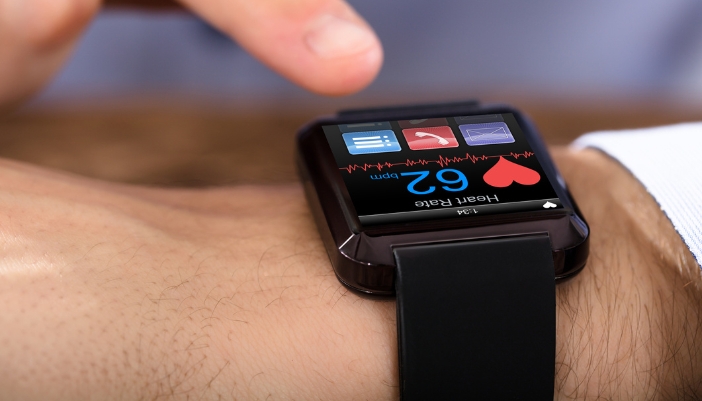 Closeup of a smartwatch screen