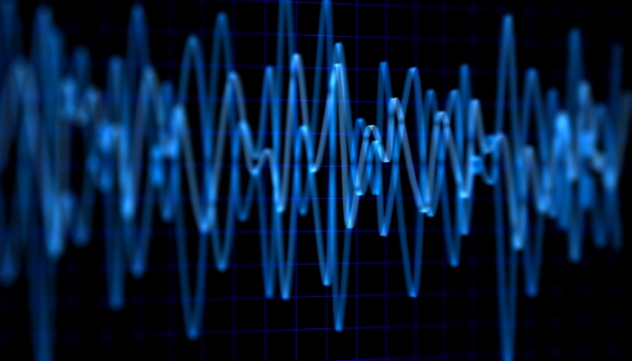 Soundwaves on a graph to indicating a single audio source