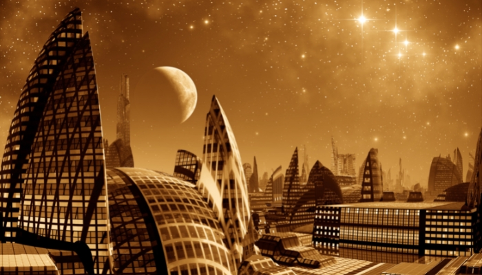Sci-fi movie concept of another planet