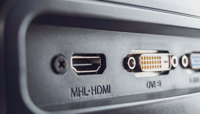 A close-up of HDMI ports. 