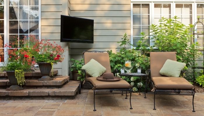 backyard TV setup