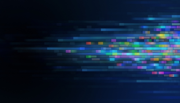 Image with zoomed-in colored pixels