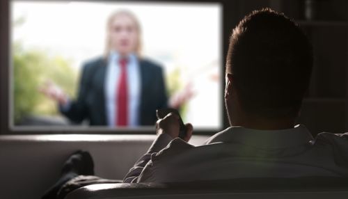 Watching TV on a HD OLED TV 