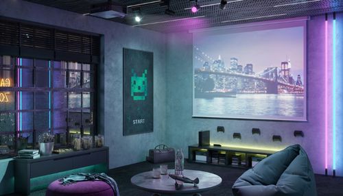 Gaming Room Motorized Projector Screen