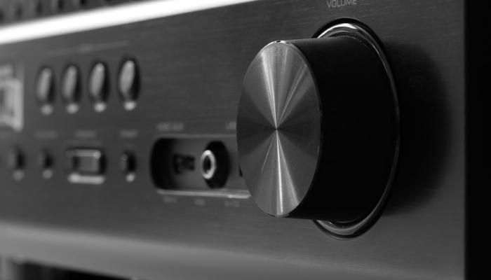Front side of the AV receiver