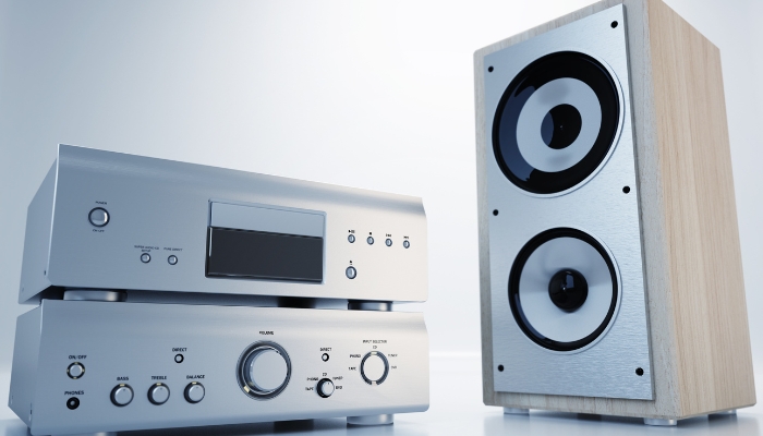 Speaker with receiver; audio components