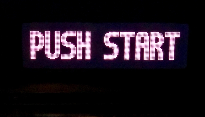 Start menu on old-school video game