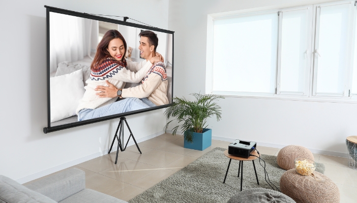 A clear image on a projector screen