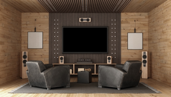 Living space with a large surround system