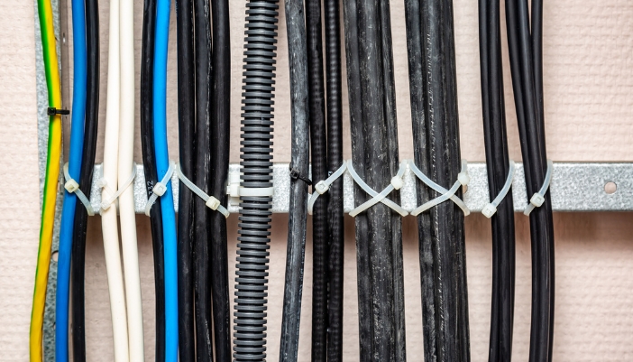 organized cords with zip ties