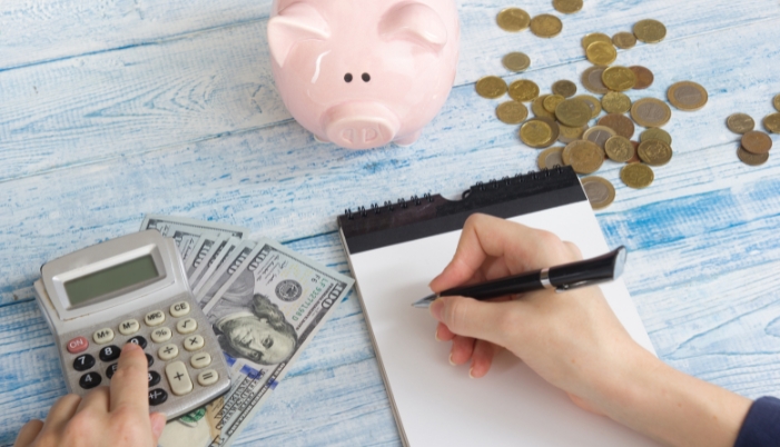 Concept image of someone setting their budget