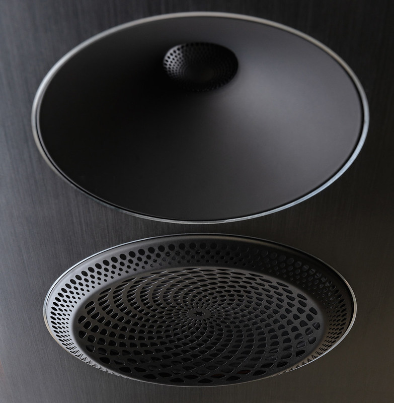 A close up look at the PPA Lens drivers on the Paradigm Founder 80F speakers 