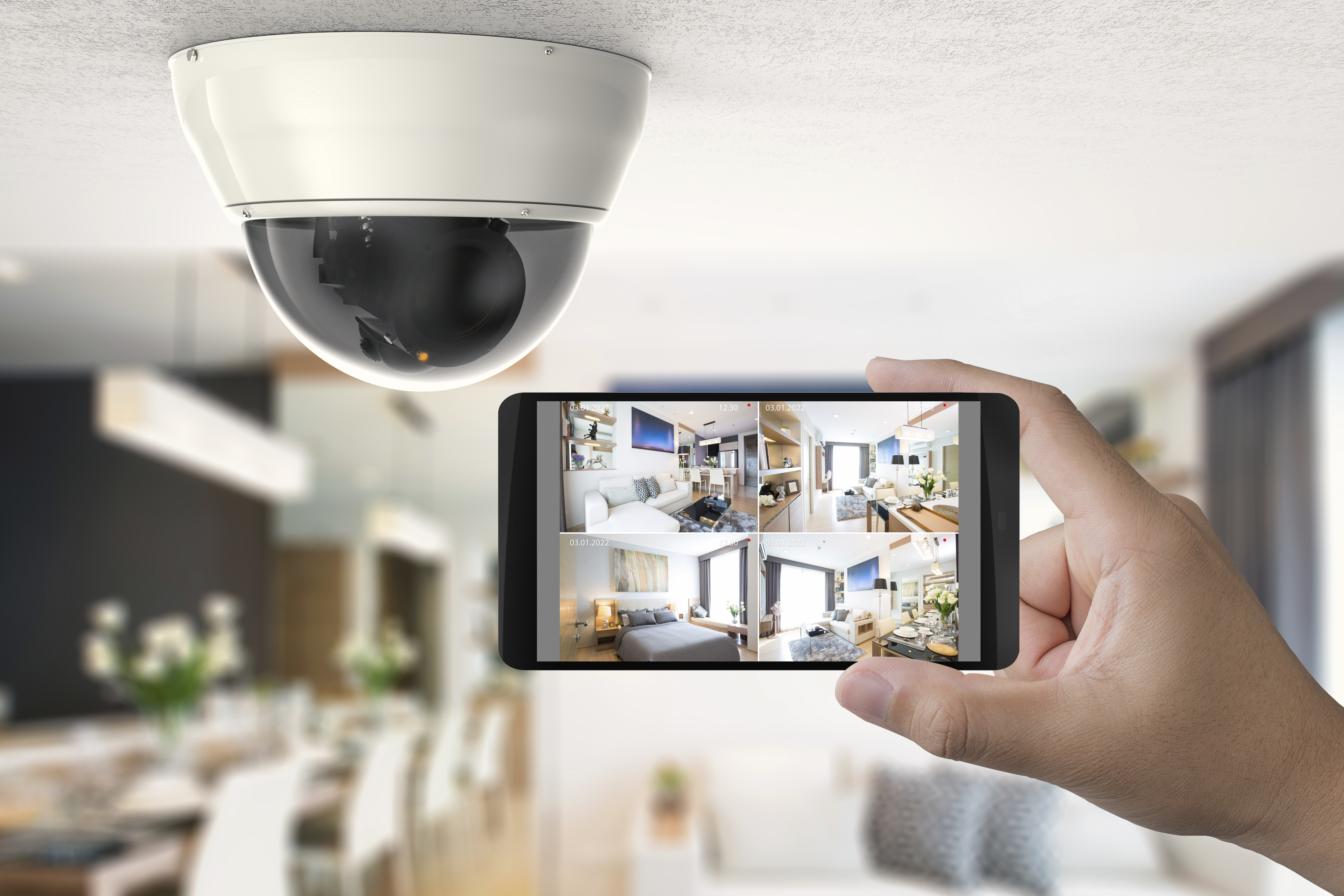 A home camera casting onto a smartphone