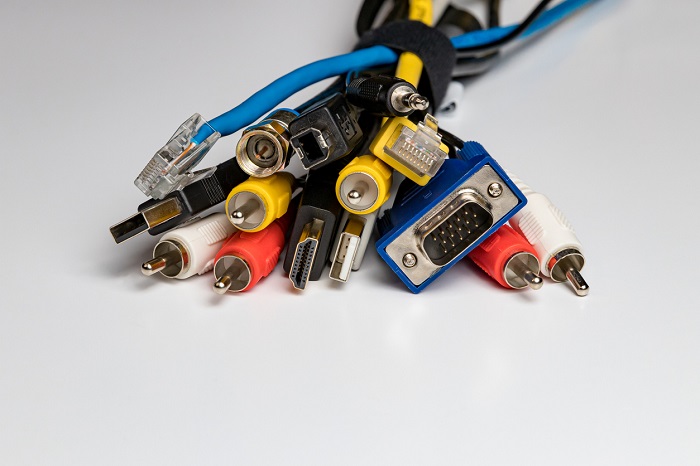 cables organized with a cable tie