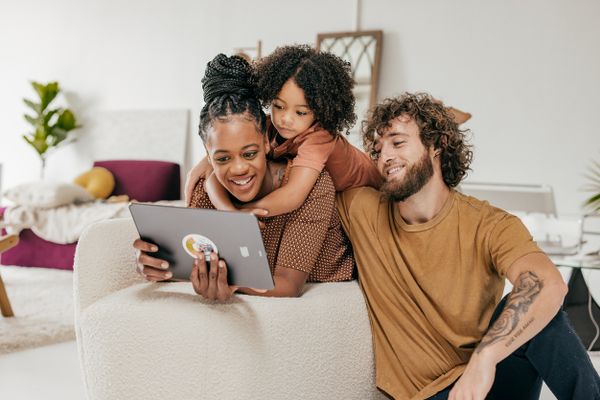Family Using Smart Home Technology