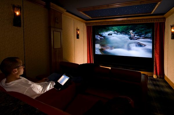 Home Theater with Recessed Lighting