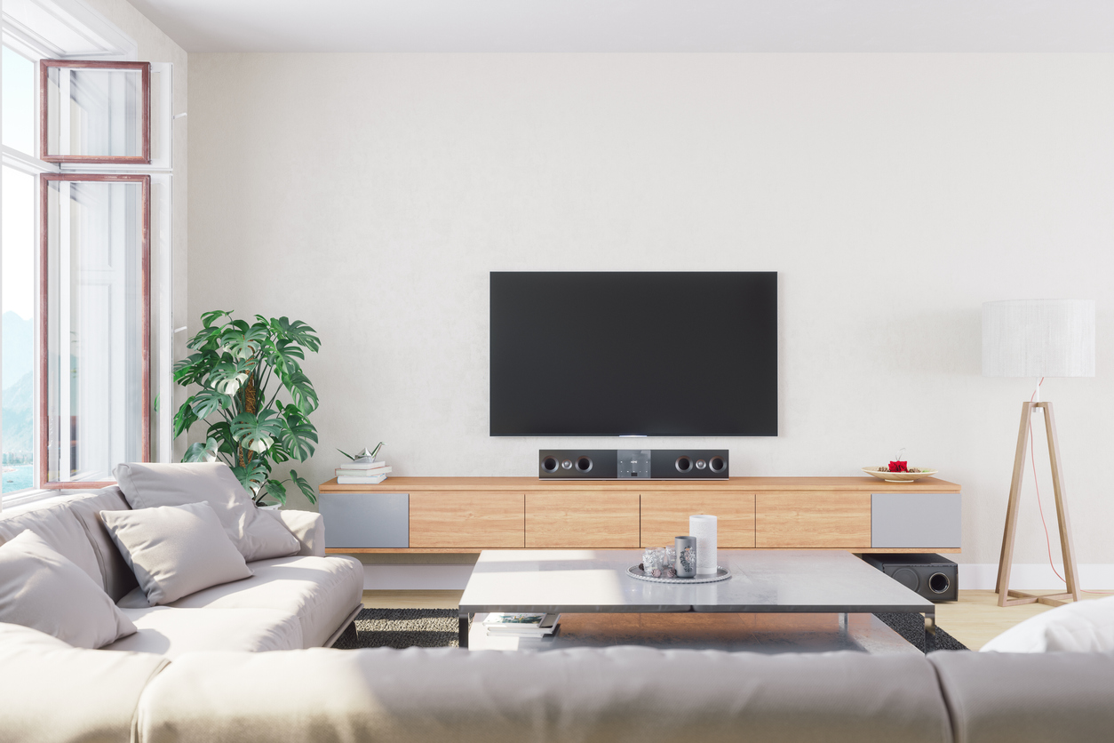interior of a modern, bright and airy living room
