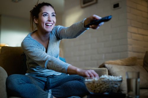 Woman Streaming a Show