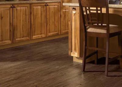 The COREtec Classics Durban Pear flooring in a bedroom 