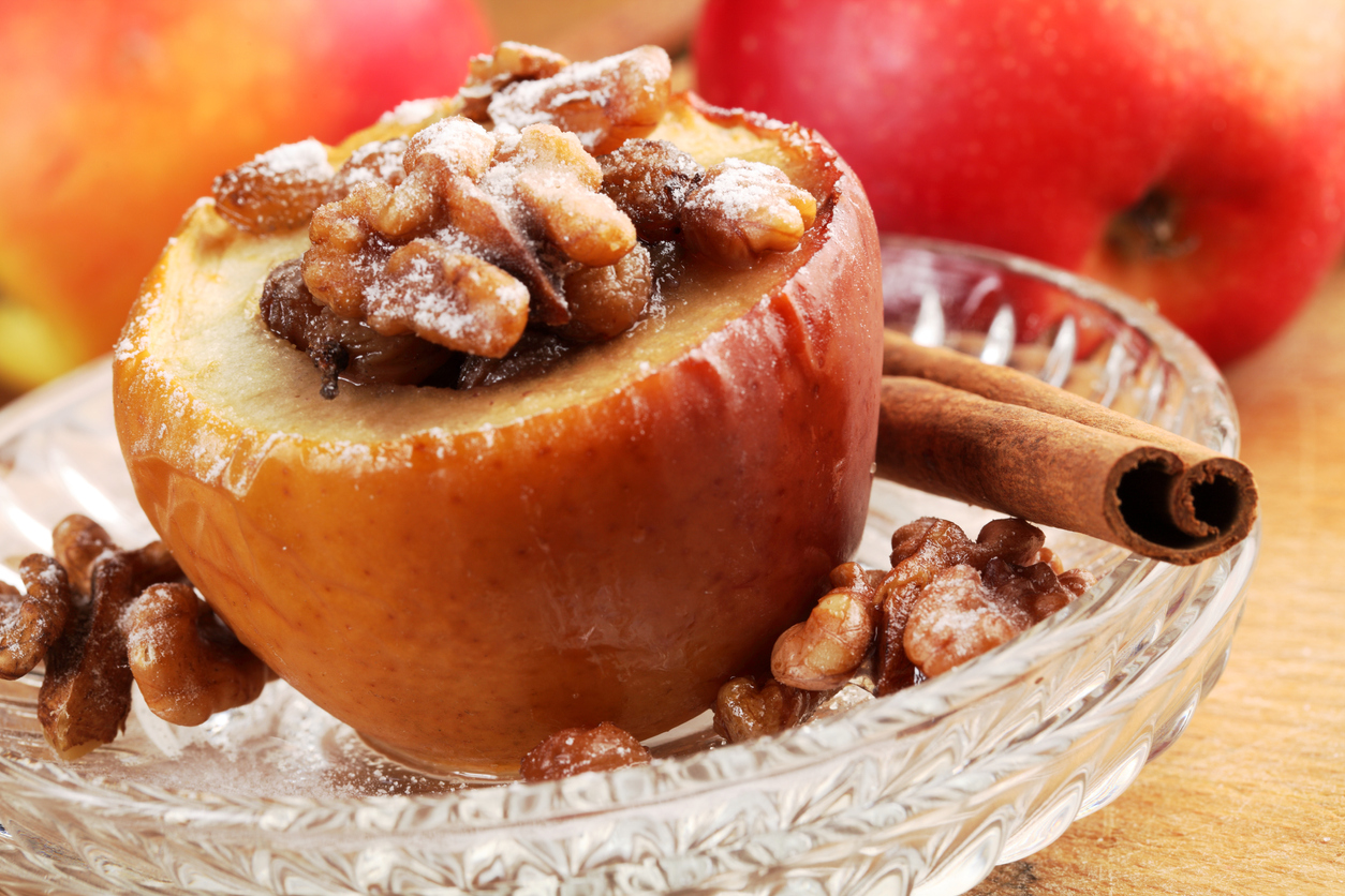 baked apple stuffed with raisins and nuts