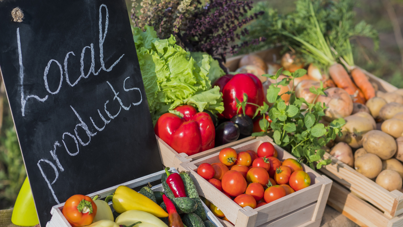 various springtime vegetables presented farmer’s market style