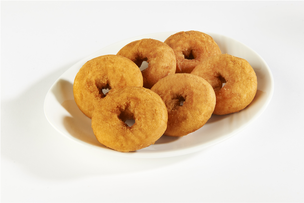 a plate of donuts 