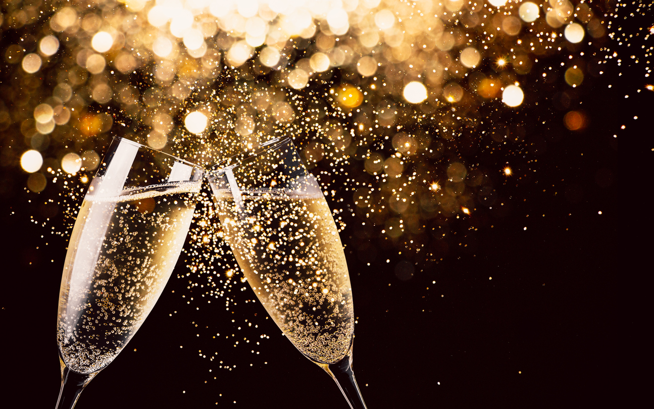 close-up of champagne toast 